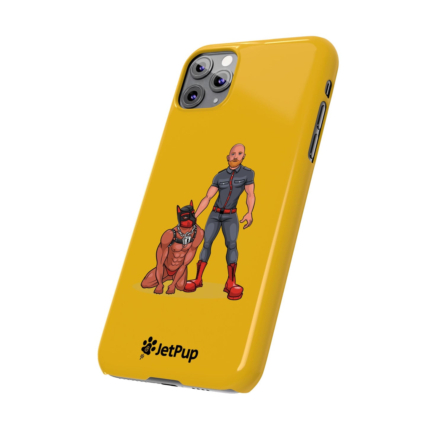 Dad & Pup Slim iPhone Cases - Yellow