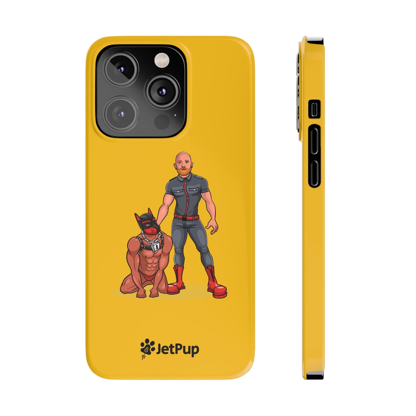 Dad & Pup Slim iPhone Cases - Yellow