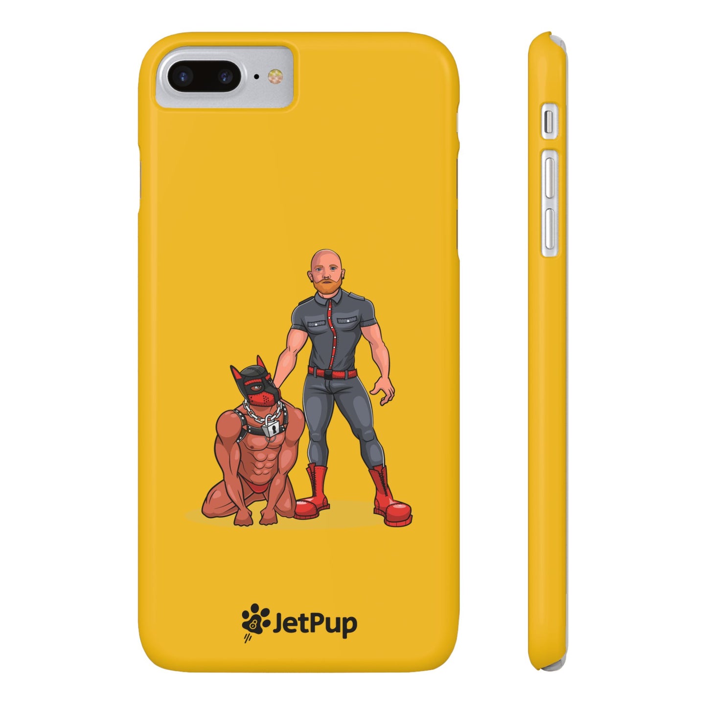 Dad & Pup Slim iPhone Cases - Yellow