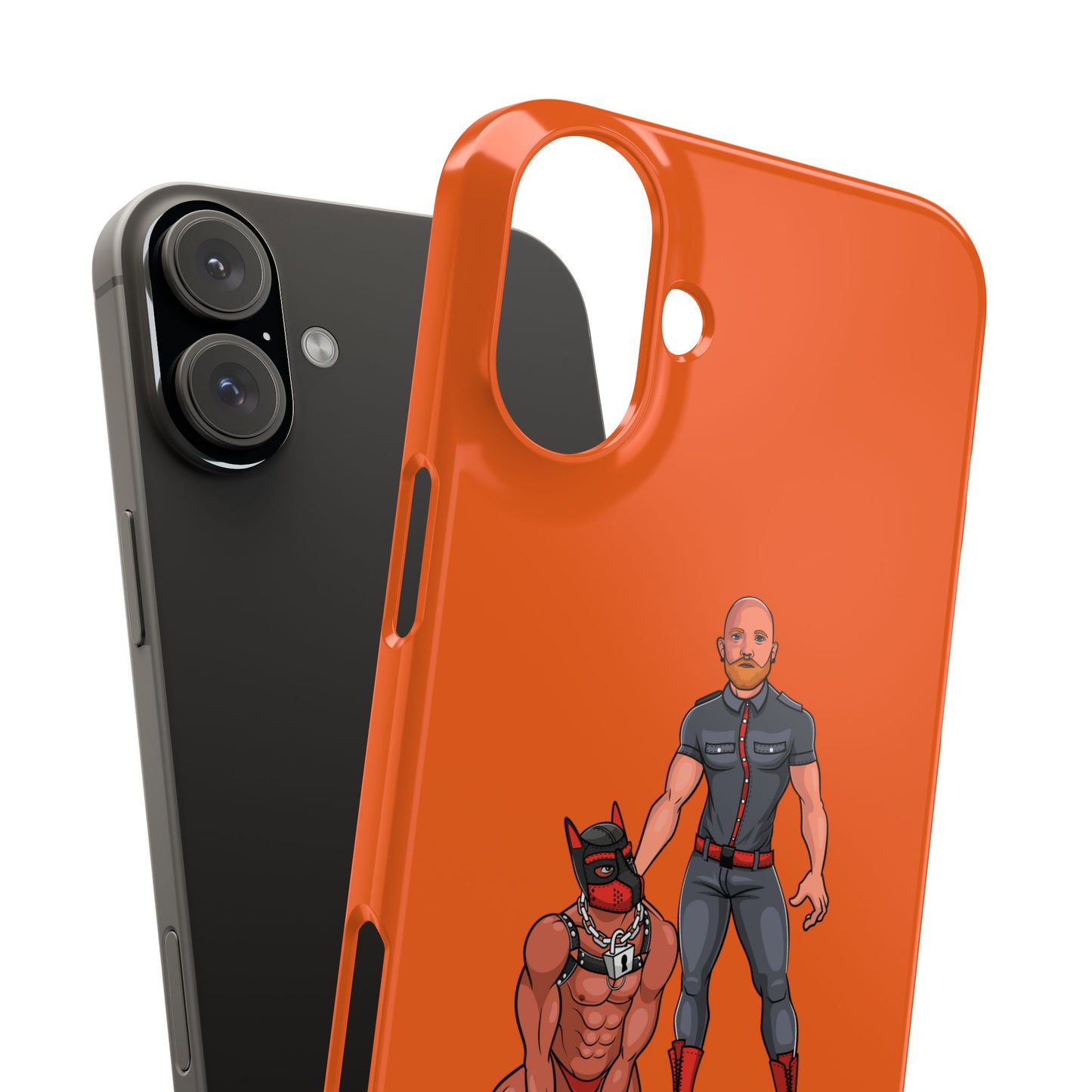 Dad & Pup Slim iPhone Cases - Orange