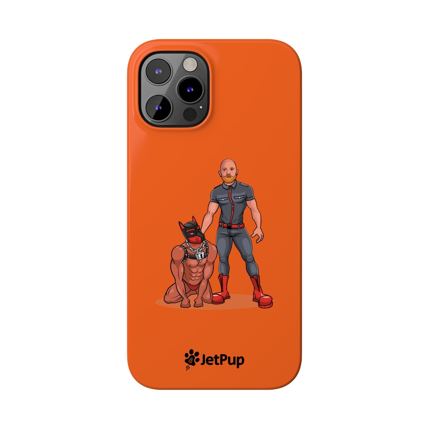 Dad & Pup Slim iPhone Cases - Orange