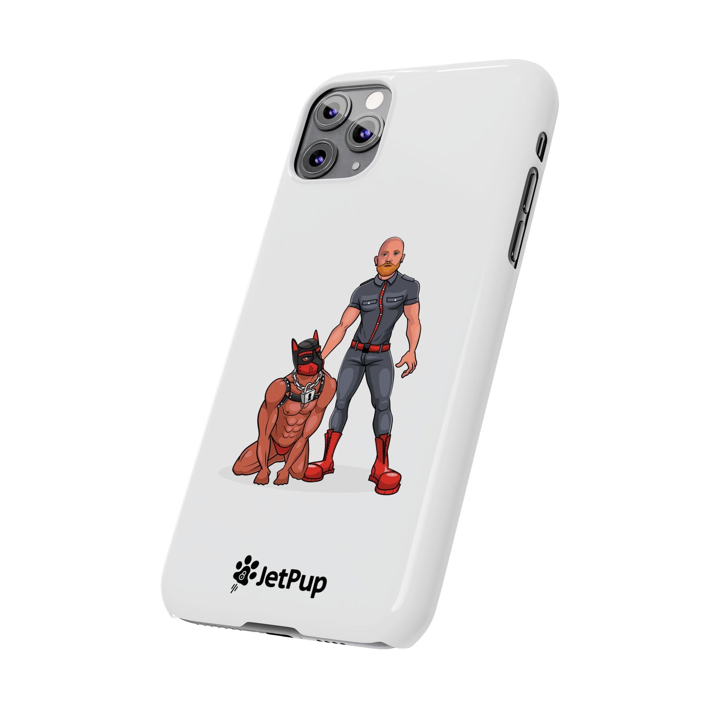 Dad & Pup Slim iPhone Cases - White