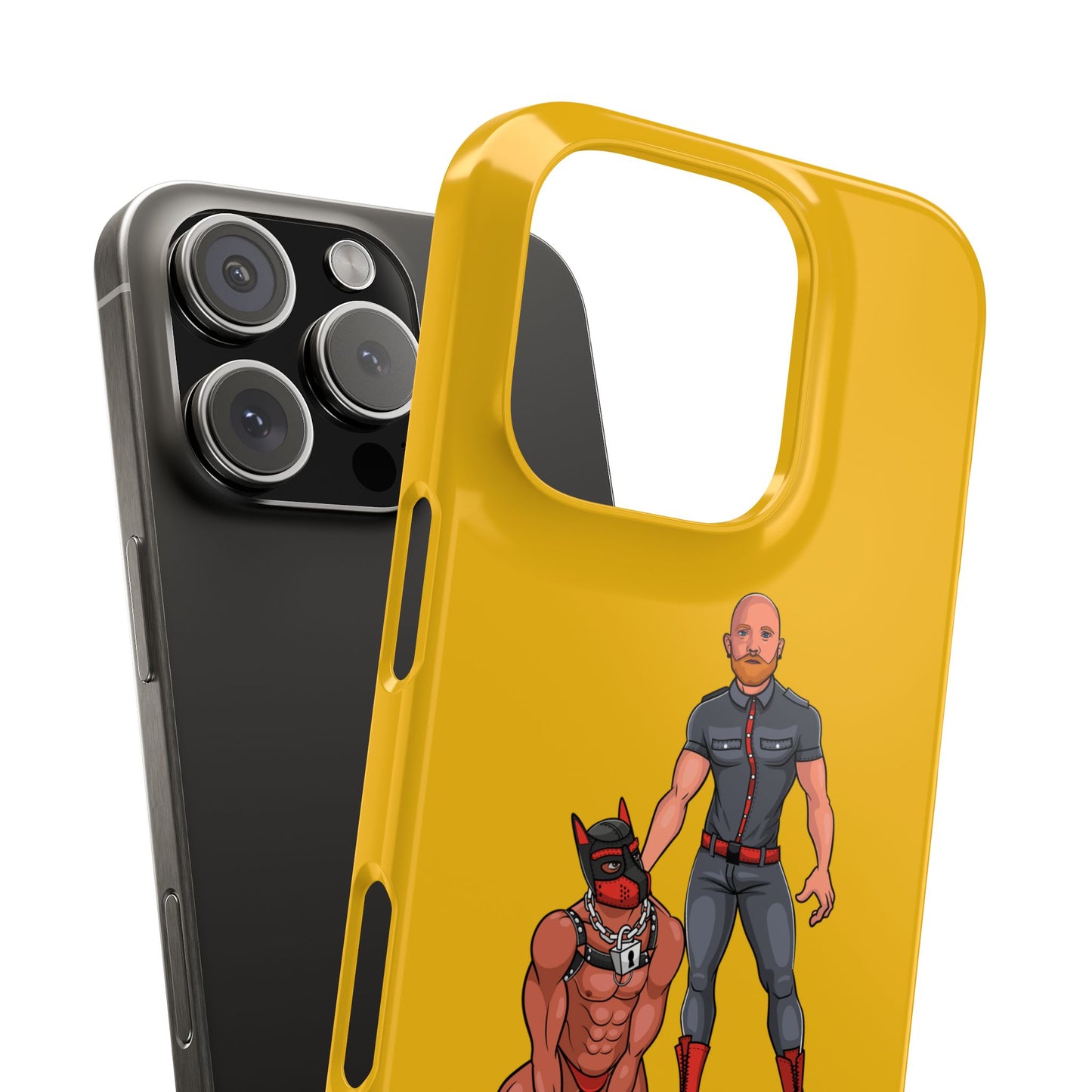 Dad & Pup Slim iPhone Cases - Yellow