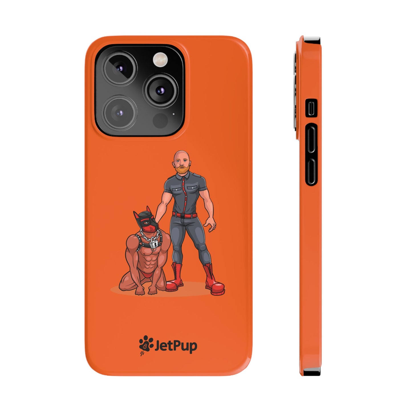Dad & Pup Slim iPhone Cases - Orange