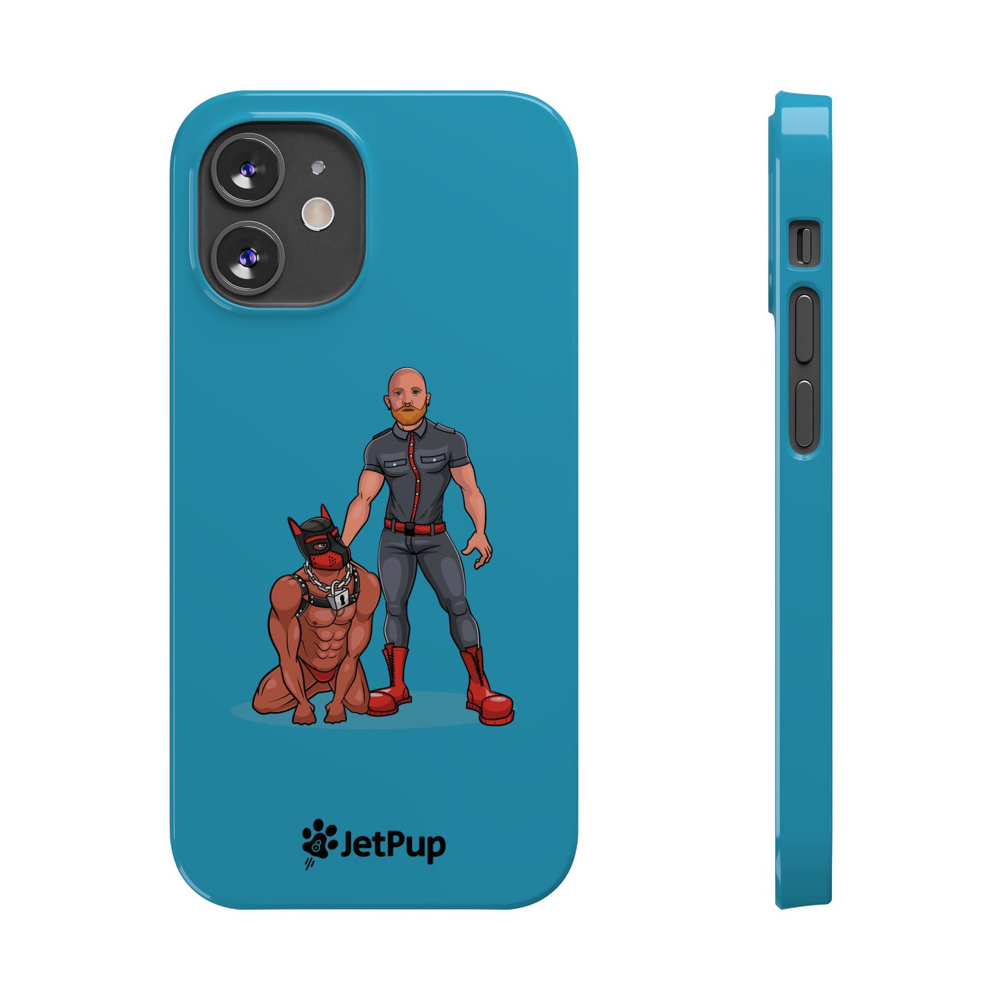 Dad & Pup Slim iPhone Cases - Turquoise
