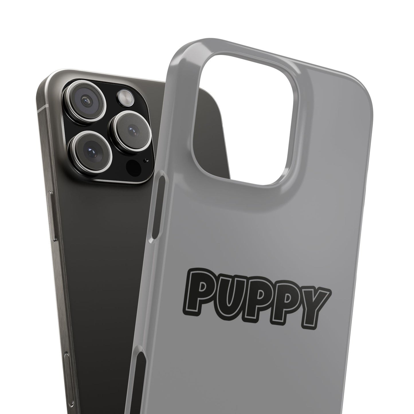 Puppy Slim iPhone Cases - Grey