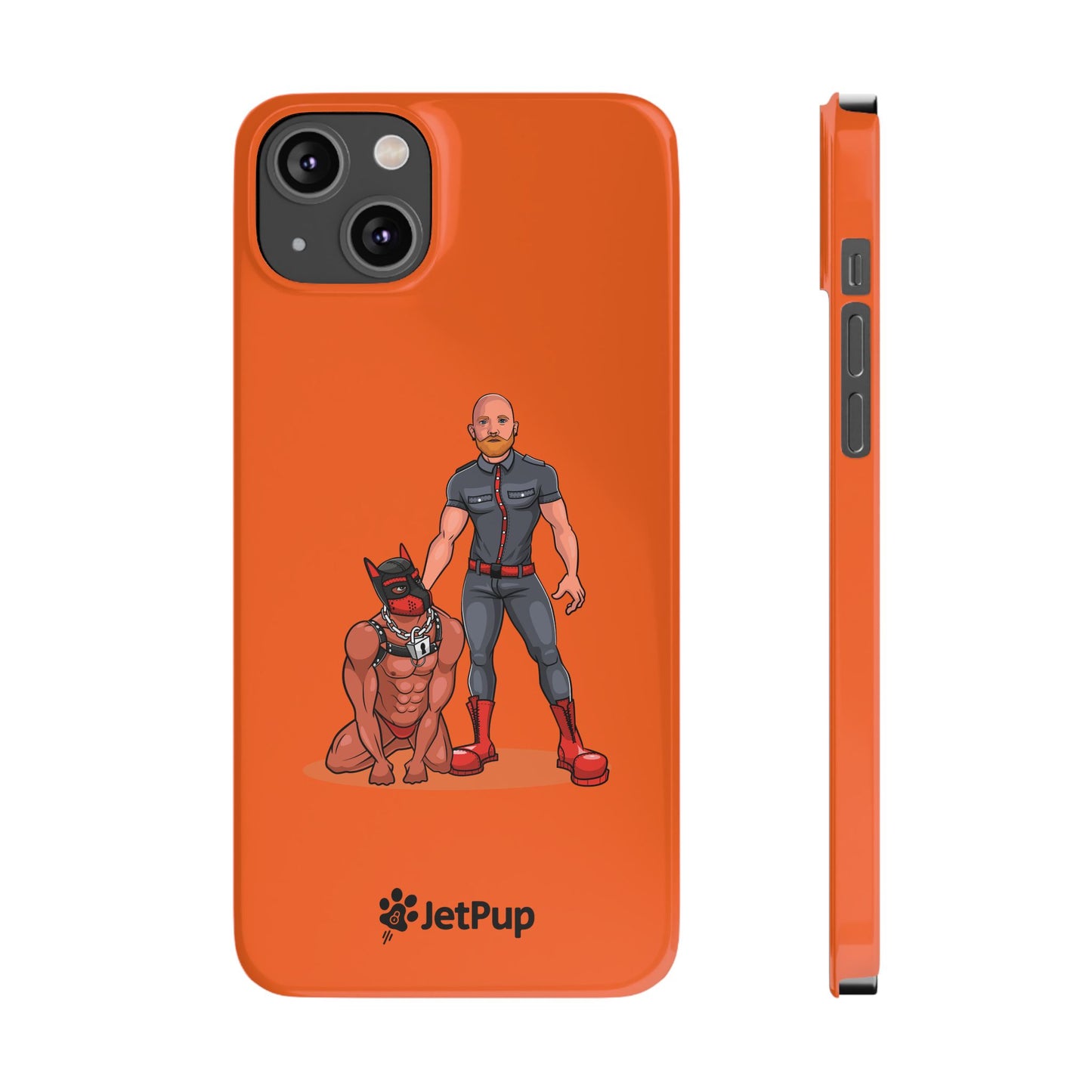 Dad & Pup Slim iPhone Cases - Orange