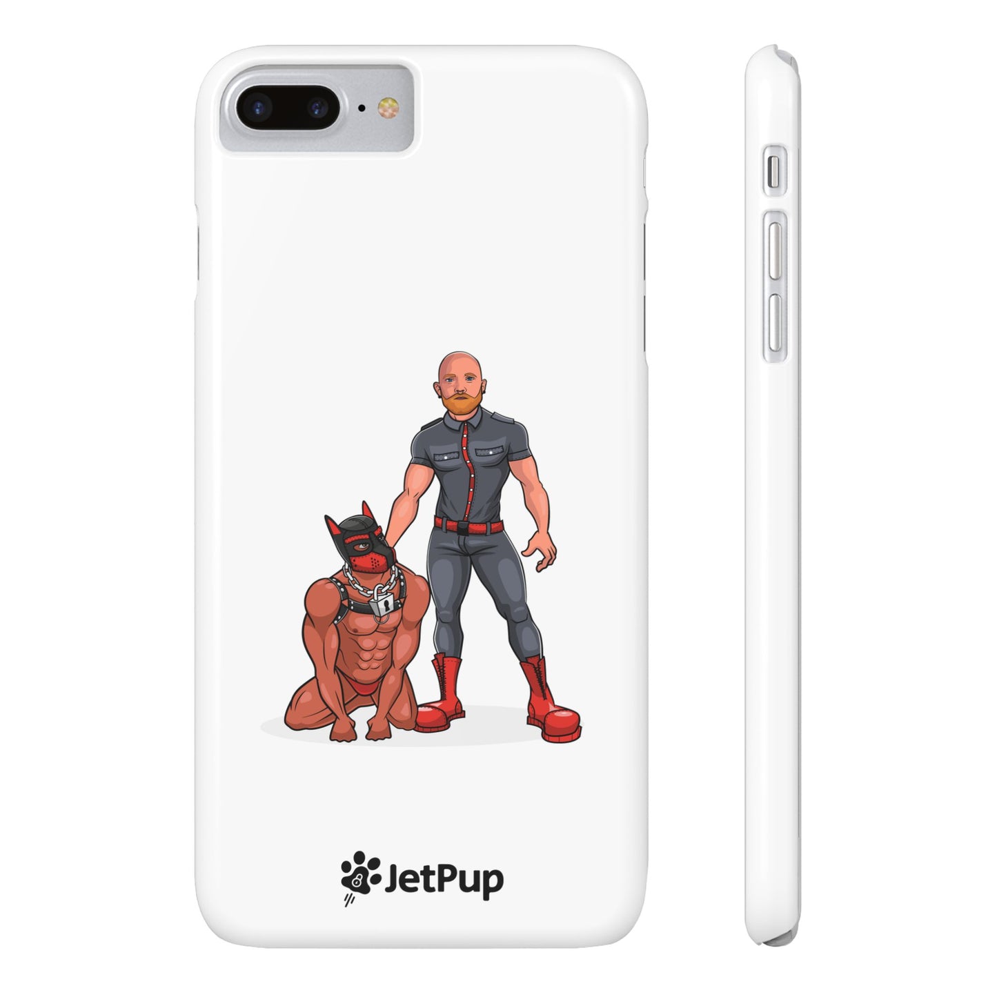 Dad & Pup Slim iPhone Cases - White