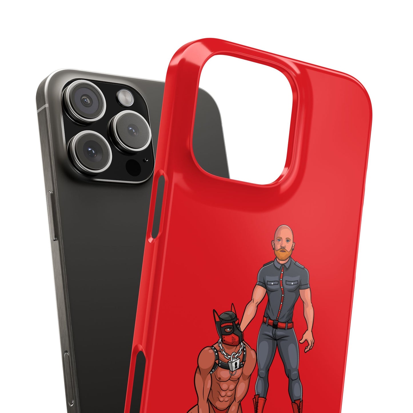 Dad & Pup Slim iPhone Cases - Red