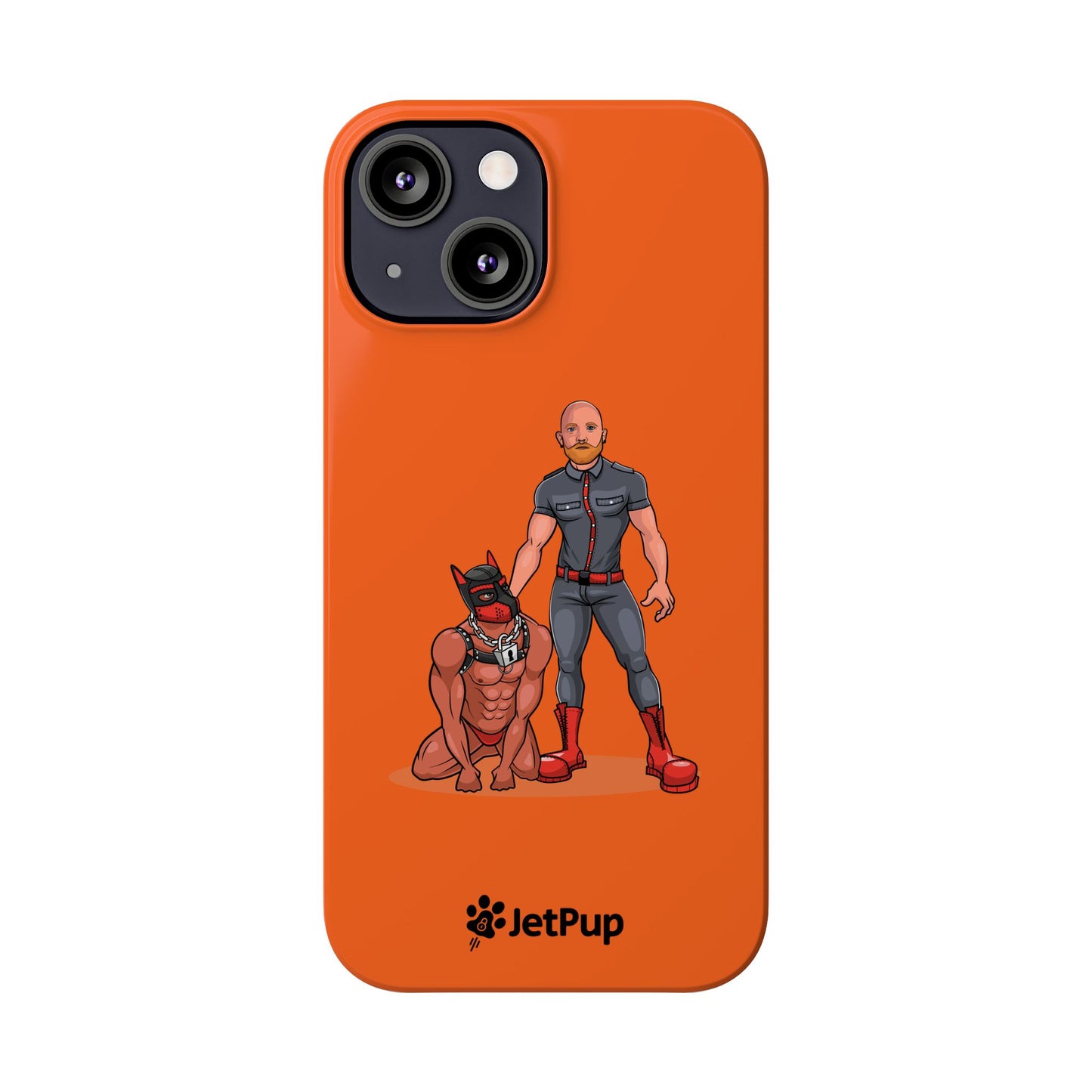 Dad & Pup Slim iPhone Cases - Orange