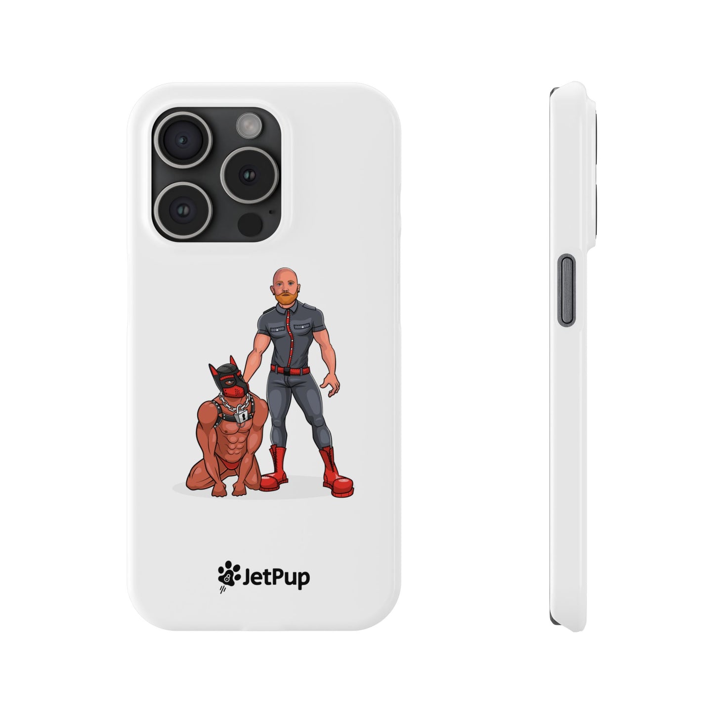 Dad & Pup Slim iPhone Cases - White