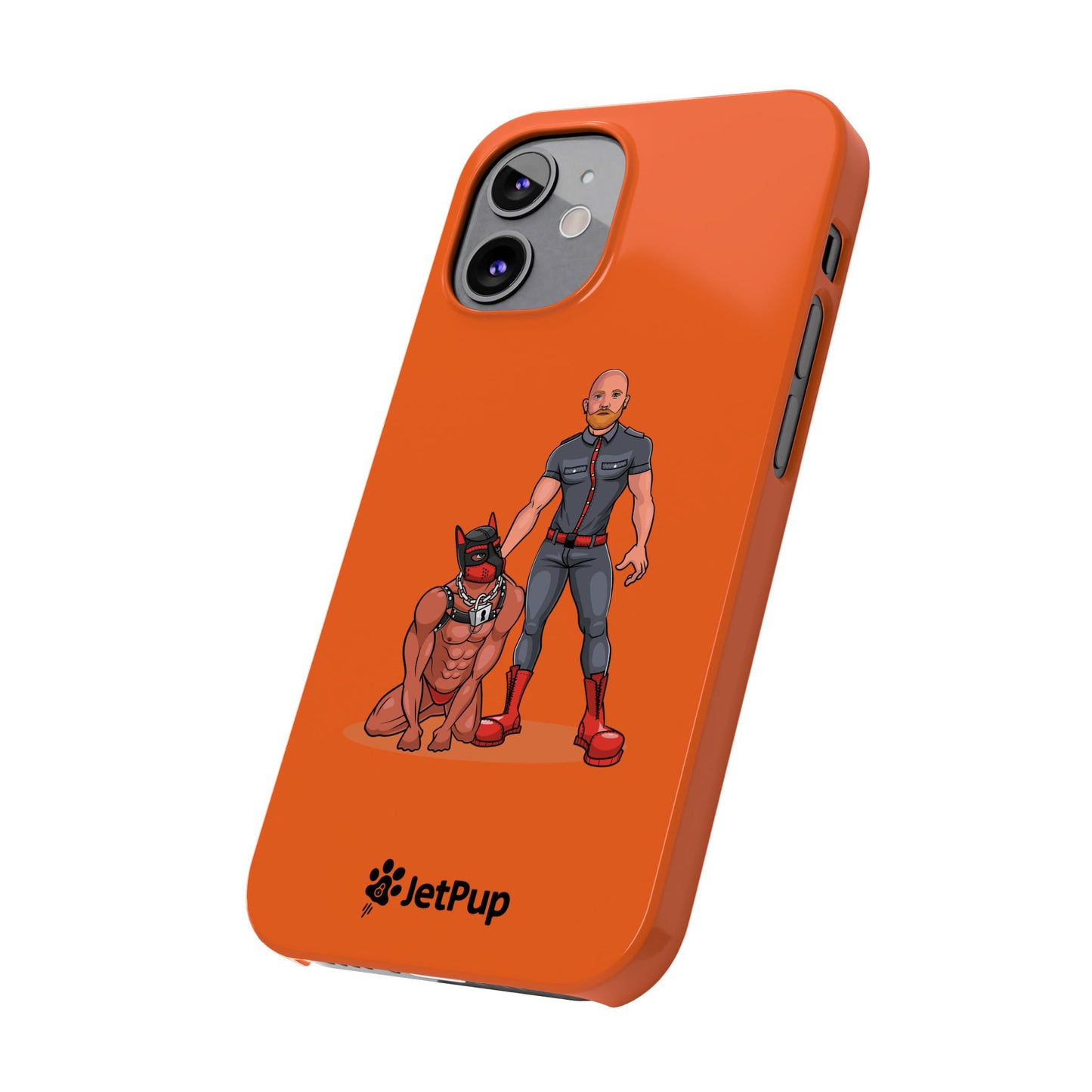Dad & Pup Slim iPhone Cases - Orange