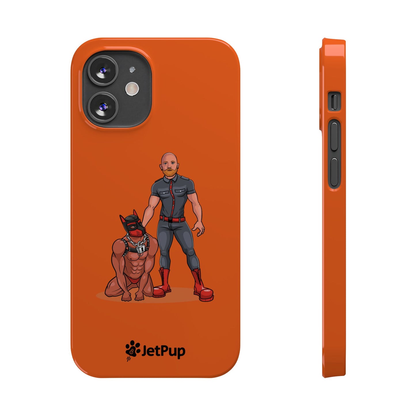 Dad & Pup Slim iPhone Cases - Orange