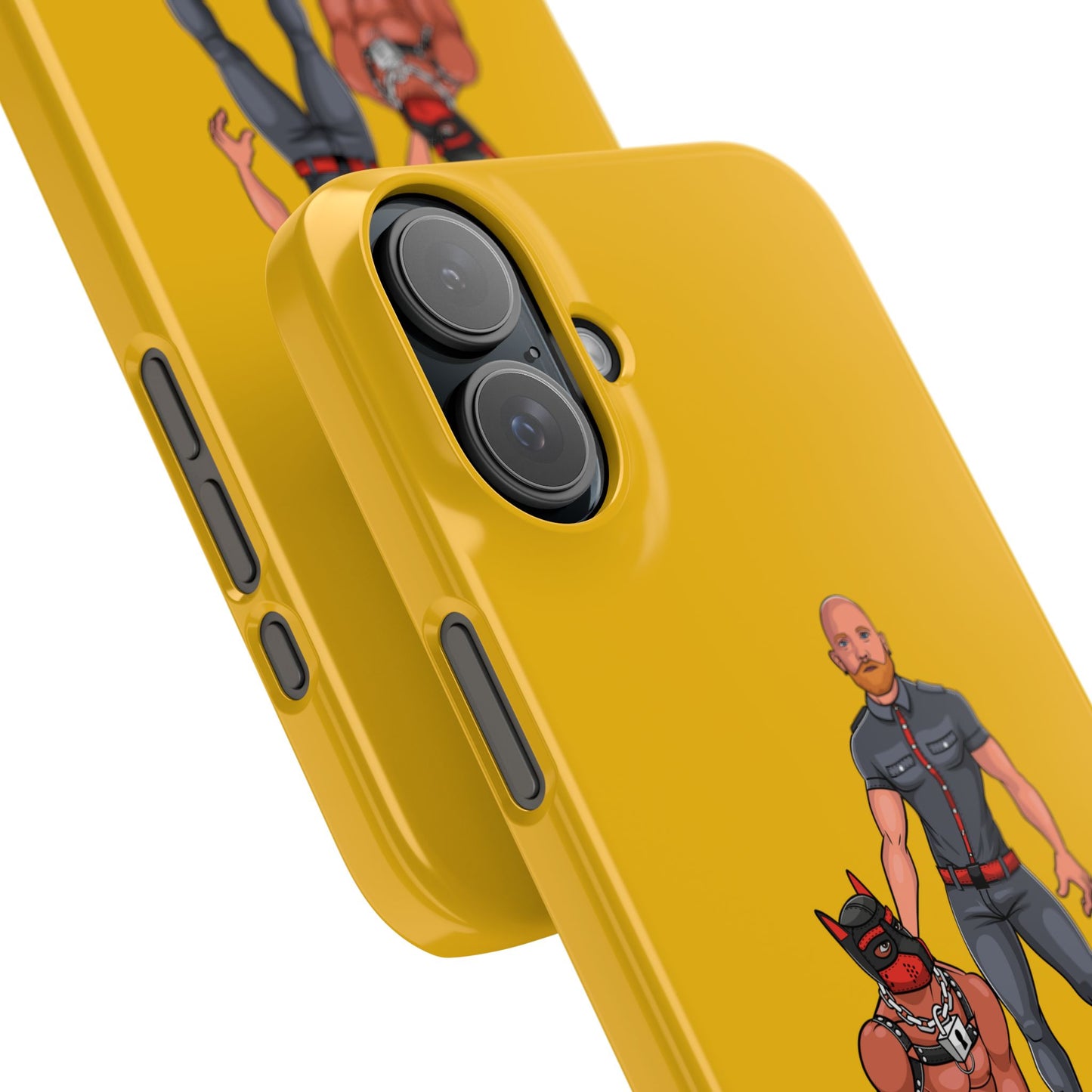 Dad & Pup Slim iPhone Cases - Yellow