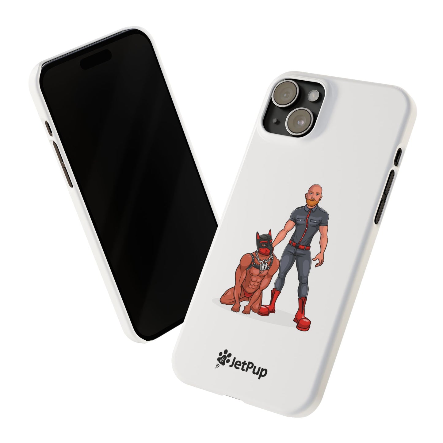 Dad & Pup Slim iPhone Cases - White
