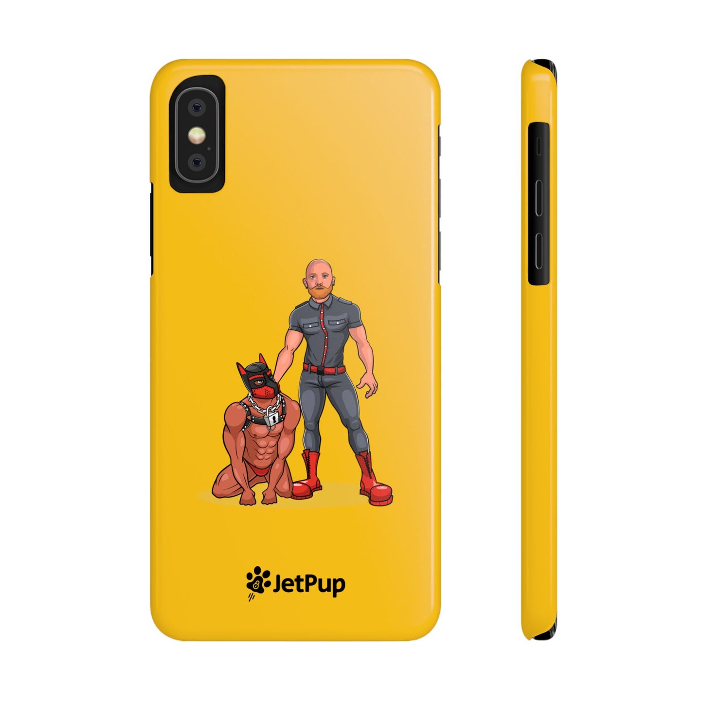 Dad & Pup Slim iPhone Cases - Yellow