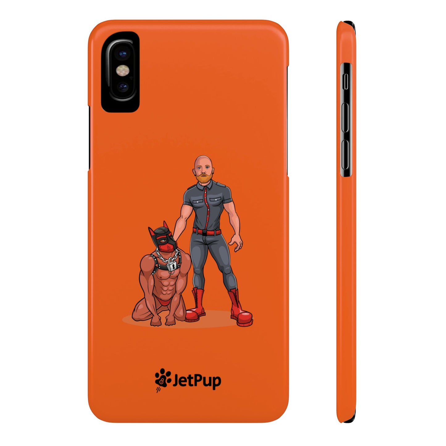 Dad & Pup Slim iPhone Cases - Orange
