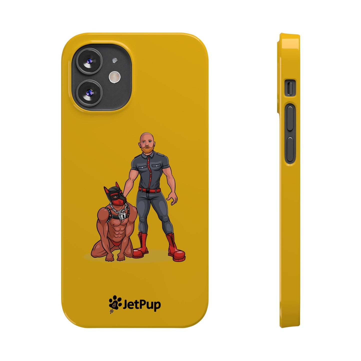 Dad & Pup Slim iPhone Cases - Yellow