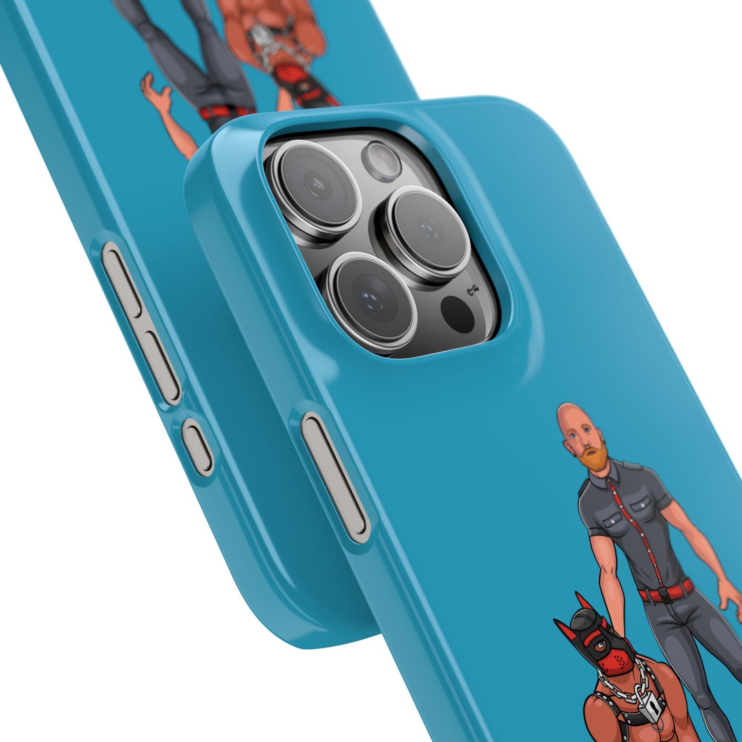 Dad & Pup Slim iPhone Cases - Turquoise