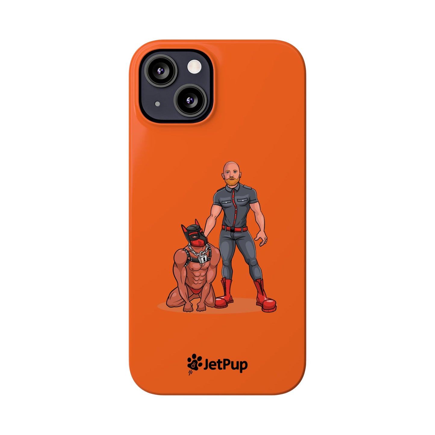 Dad & Pup Slim iPhone Cases - Orange