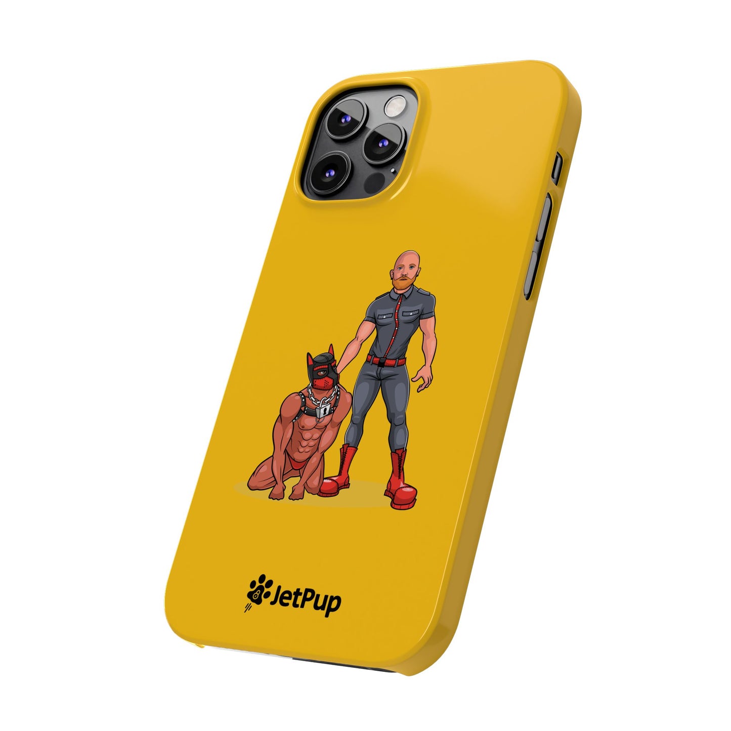 Dad & Pup Slim iPhone Cases - Yellow