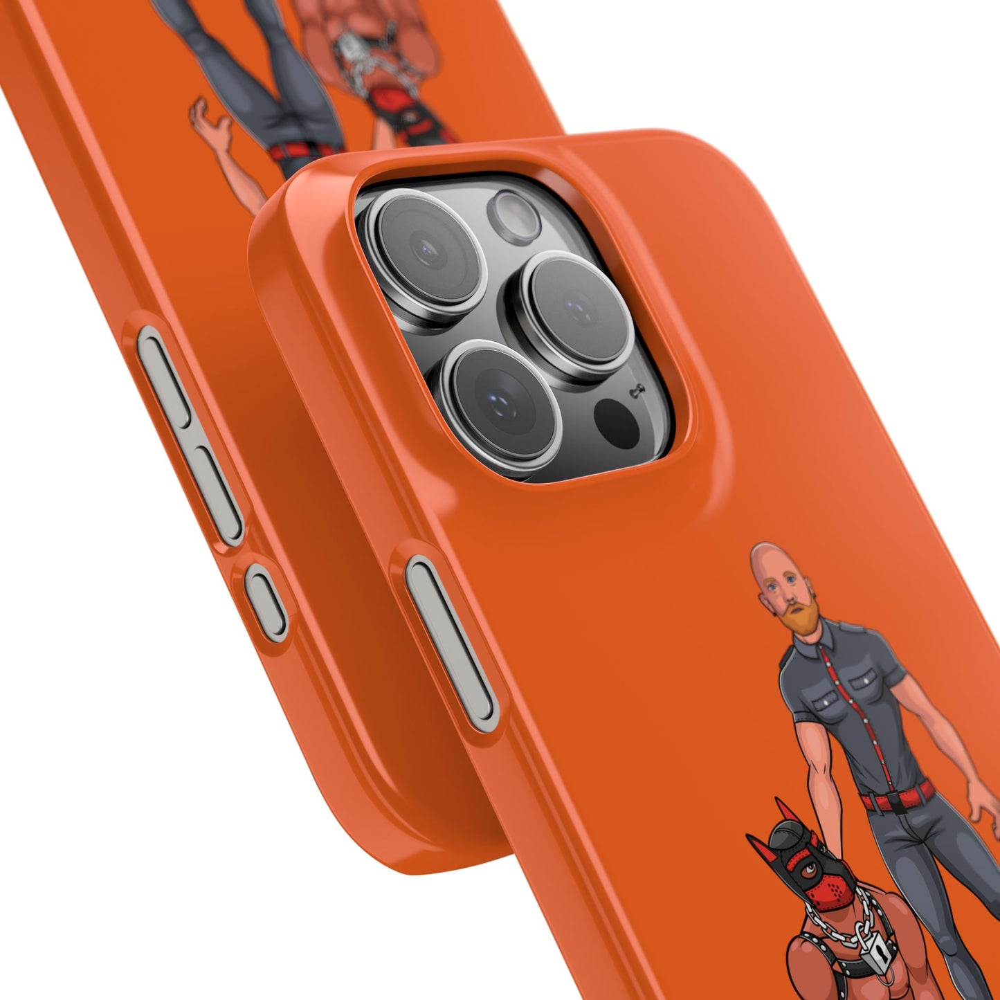 Dad & Pup Slim iPhone Cases - Orange