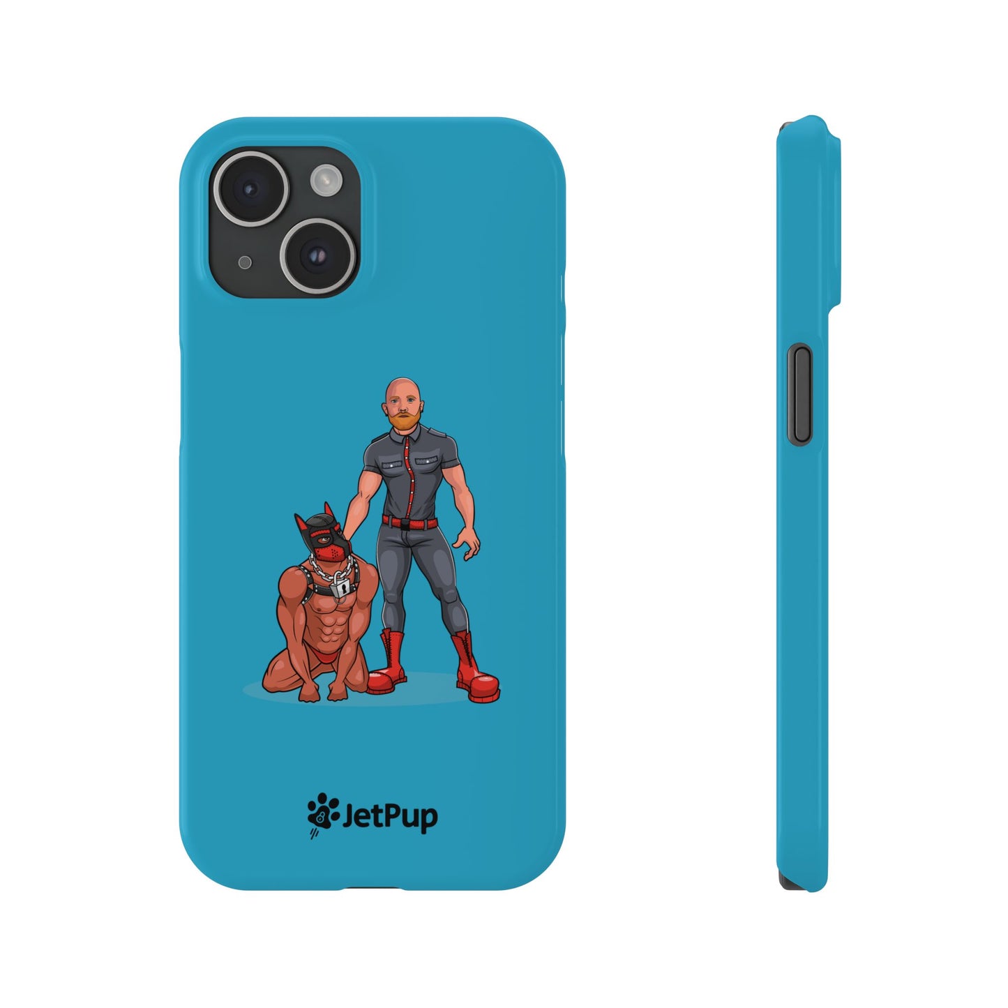 Dad & Pup Slim iPhone Cases - Turquoise