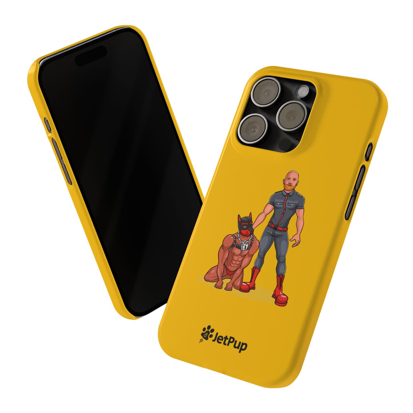 Dad & Pup Slim iPhone Cases - Yellow