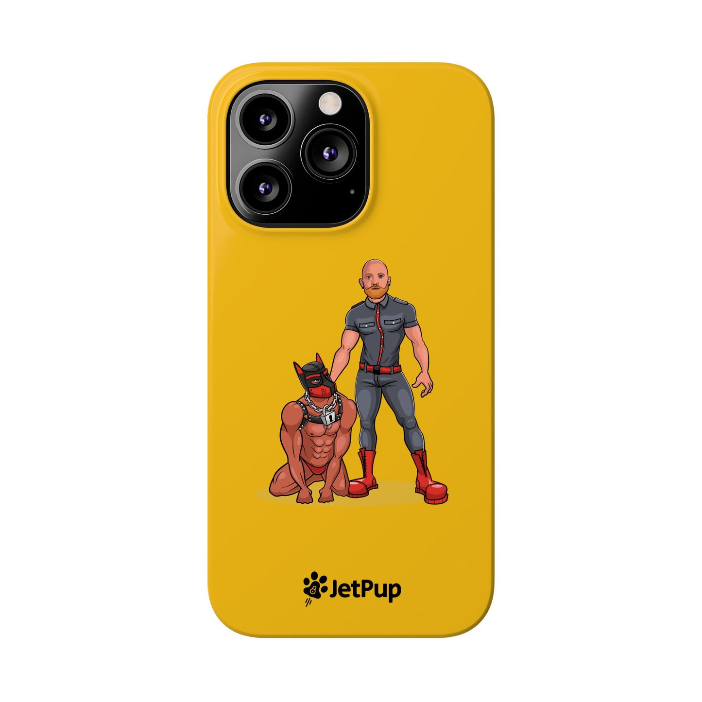 Dad & Pup Slim iPhone Cases - Yellow