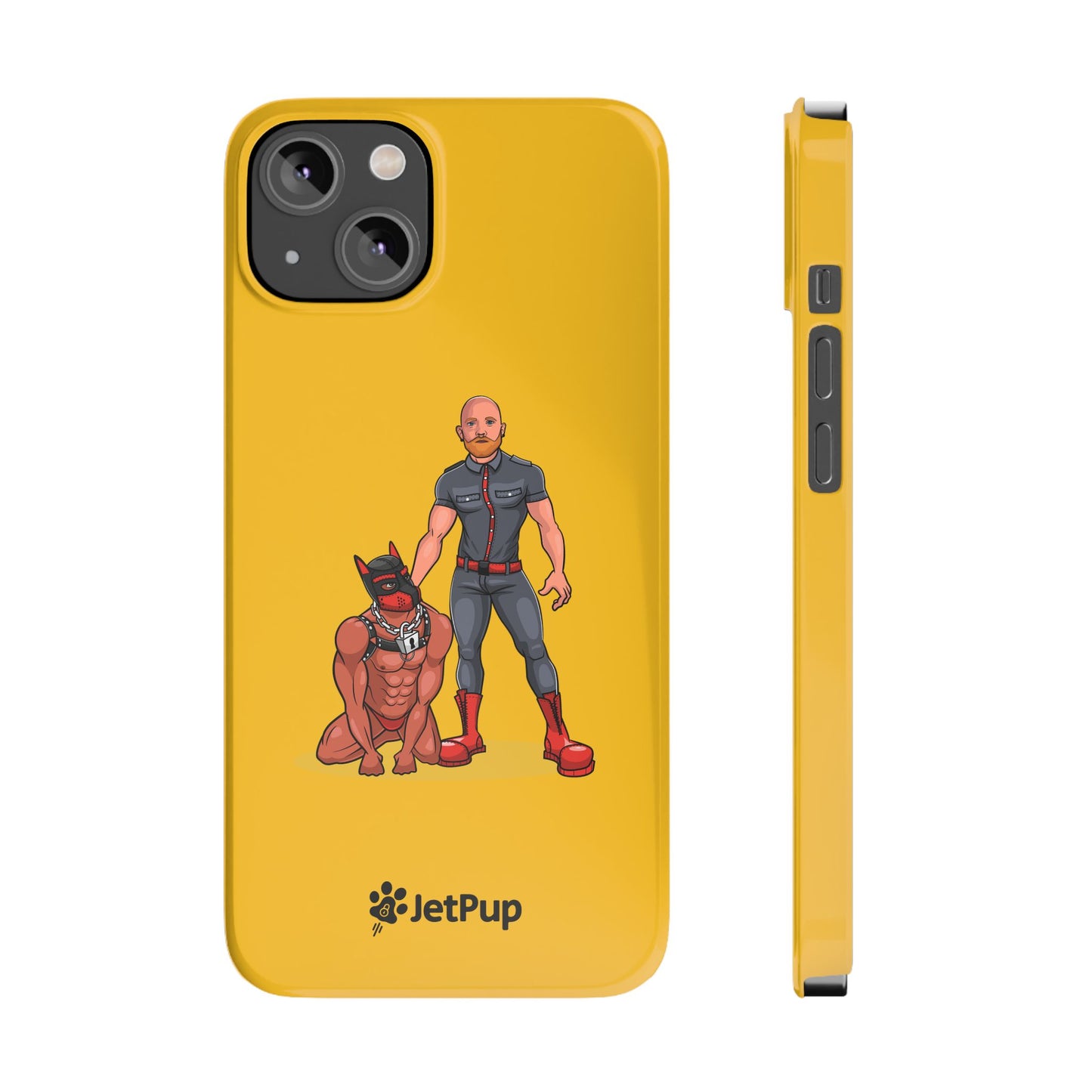 Dad & Pup Slim iPhone Cases - Yellow