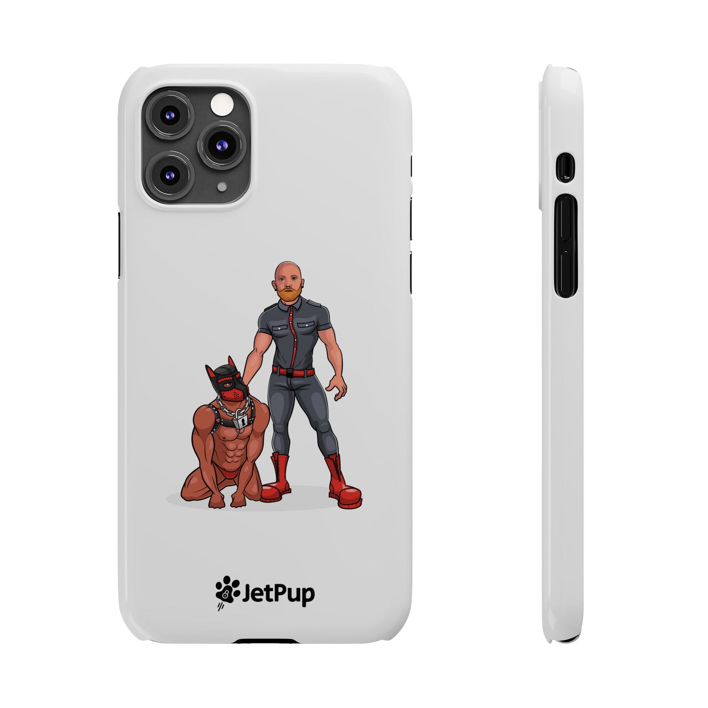 Dad & Pup Slim iPhone Cases - White