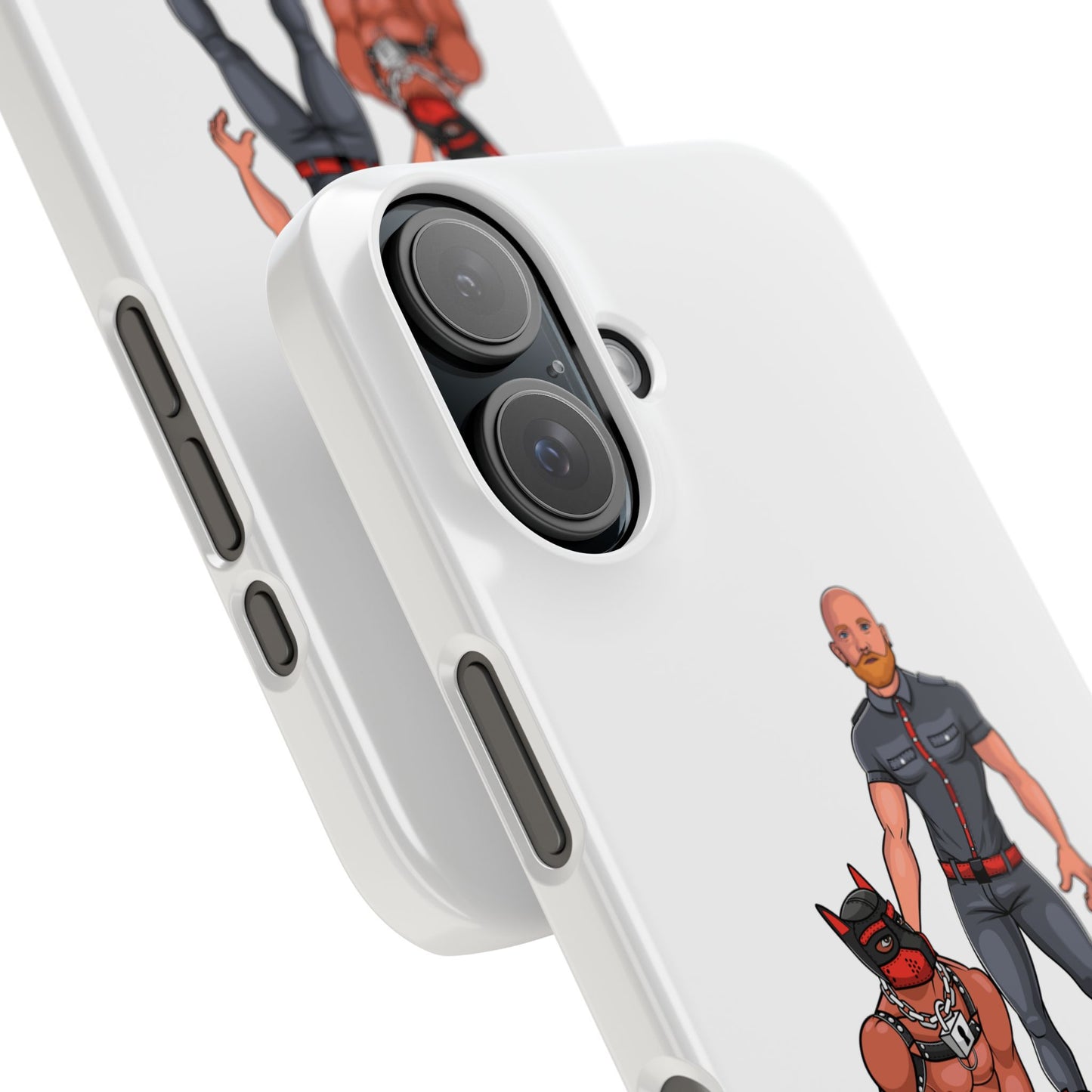 Dad & Pup Slim iPhone Cases - White