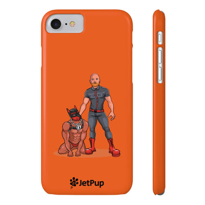 Dad & Pup Slim iPhone Cases - Orange