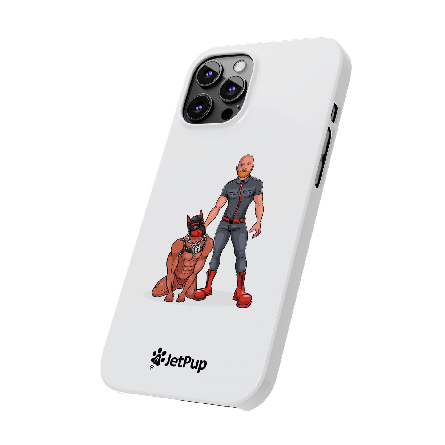 Dad & Pup Slim iPhone Cases - White