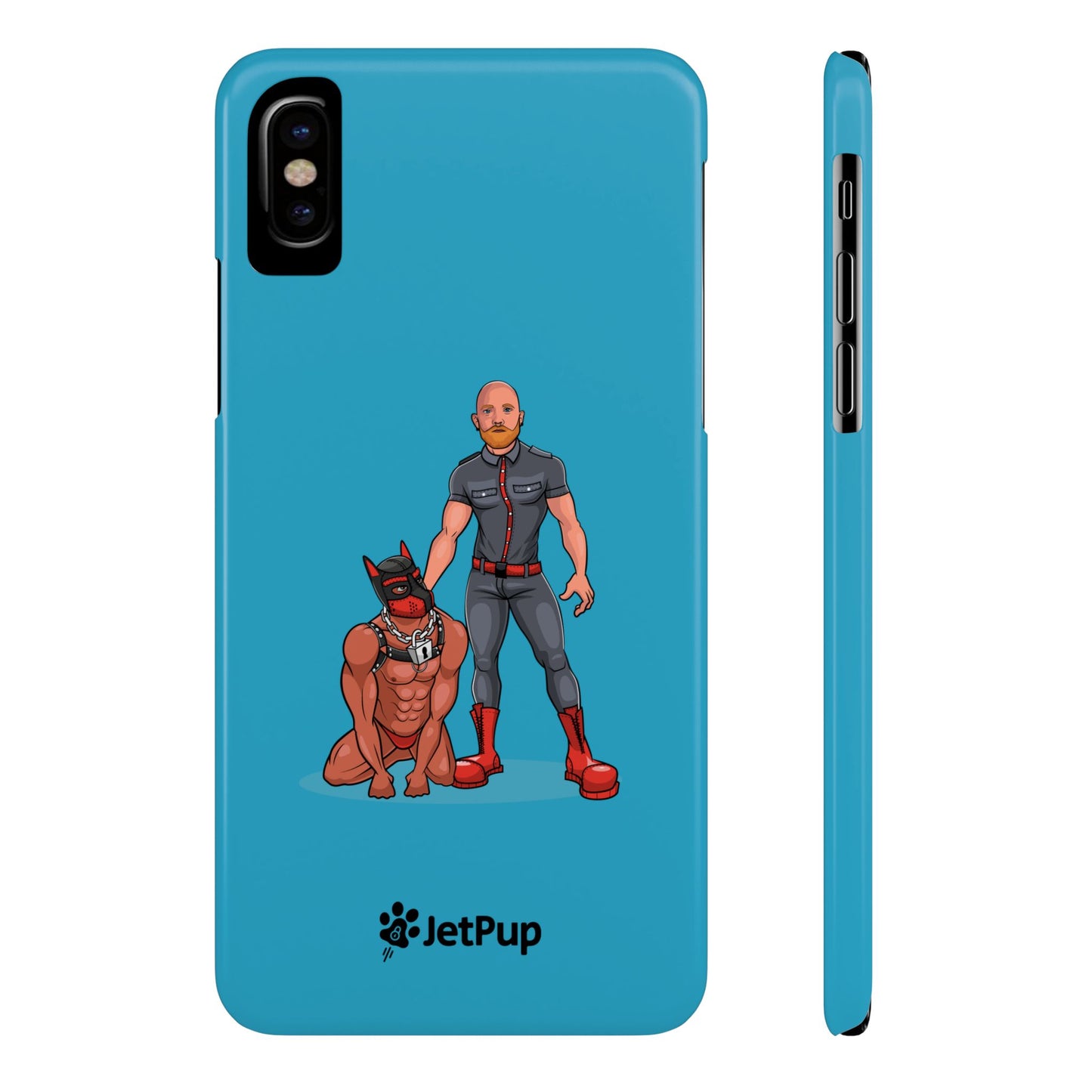 Dad & Pup Slim iPhone Cases - Turquoise