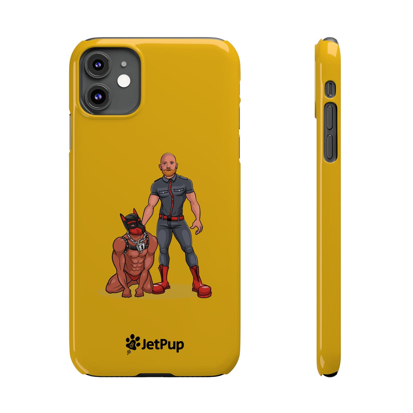 Dad & Pup Slim iPhone Cases - Yellow