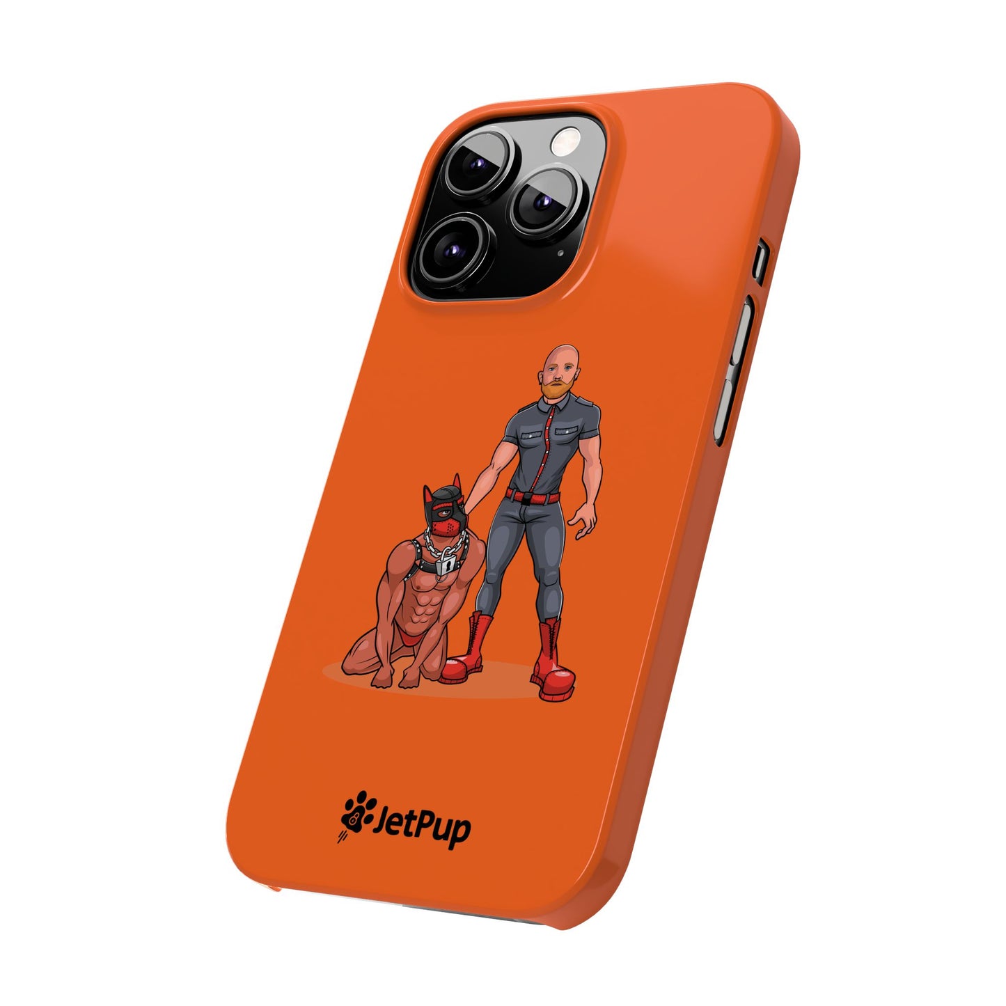 Dad & Pup Slim iPhone Cases - Orange