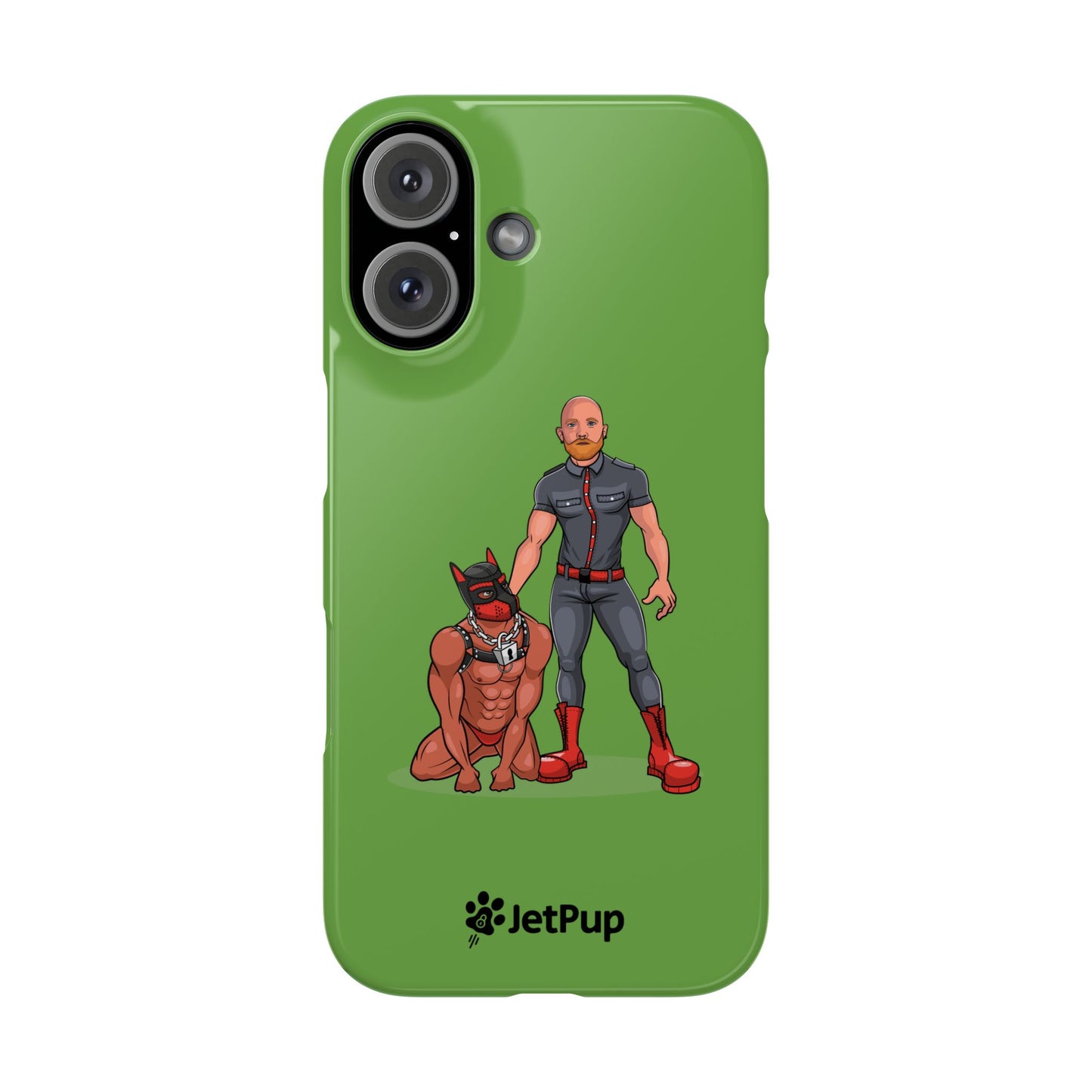 Dad & Pup Slim iPhone Cases - Green