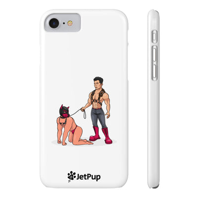 Handler & Pup Slim iPhone Cases - White