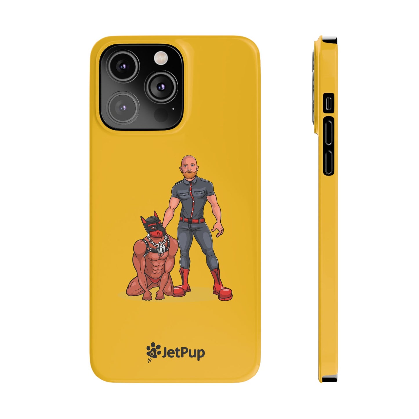 Dad & Pup Slim iPhone Cases - Yellow