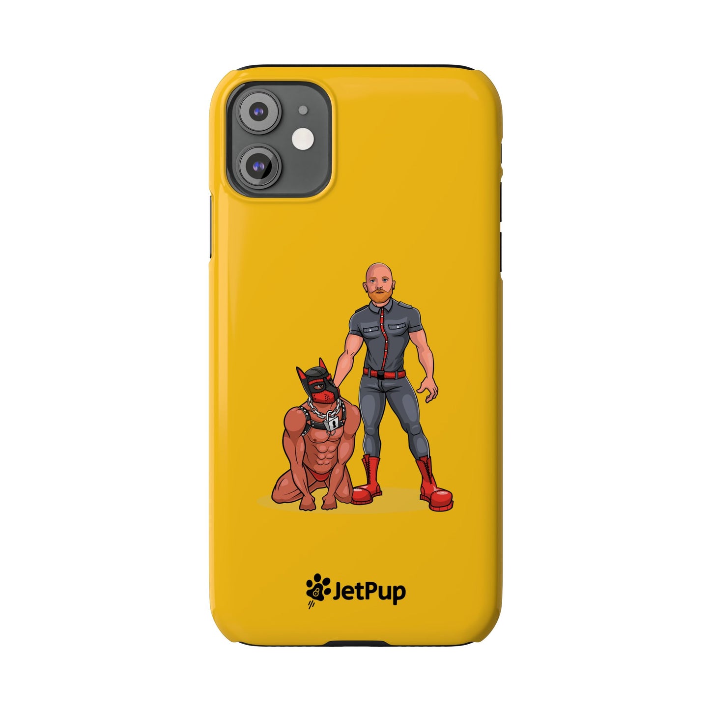 Dad & Pup Slim iPhone Cases - Yellow