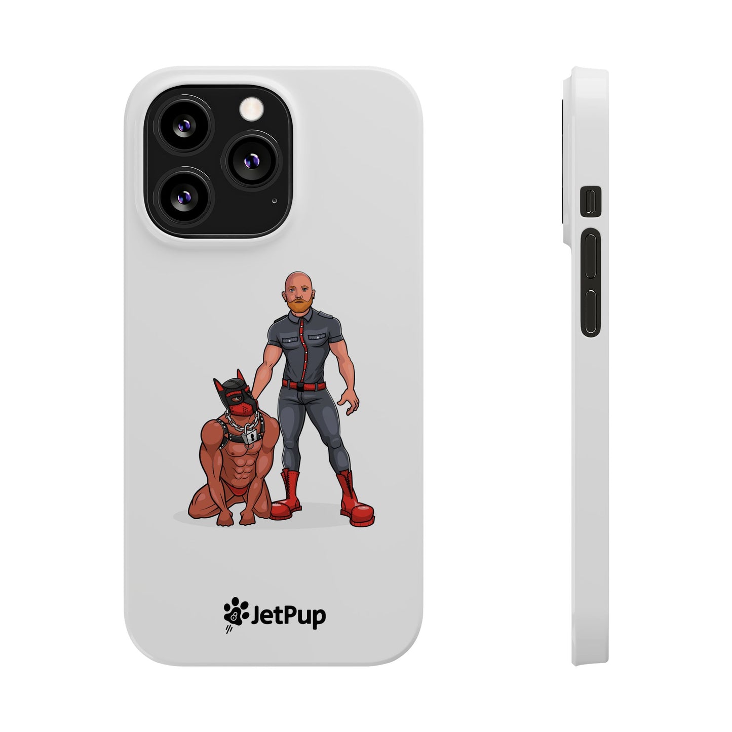 Dad & Pup Slim iPhone Cases - White