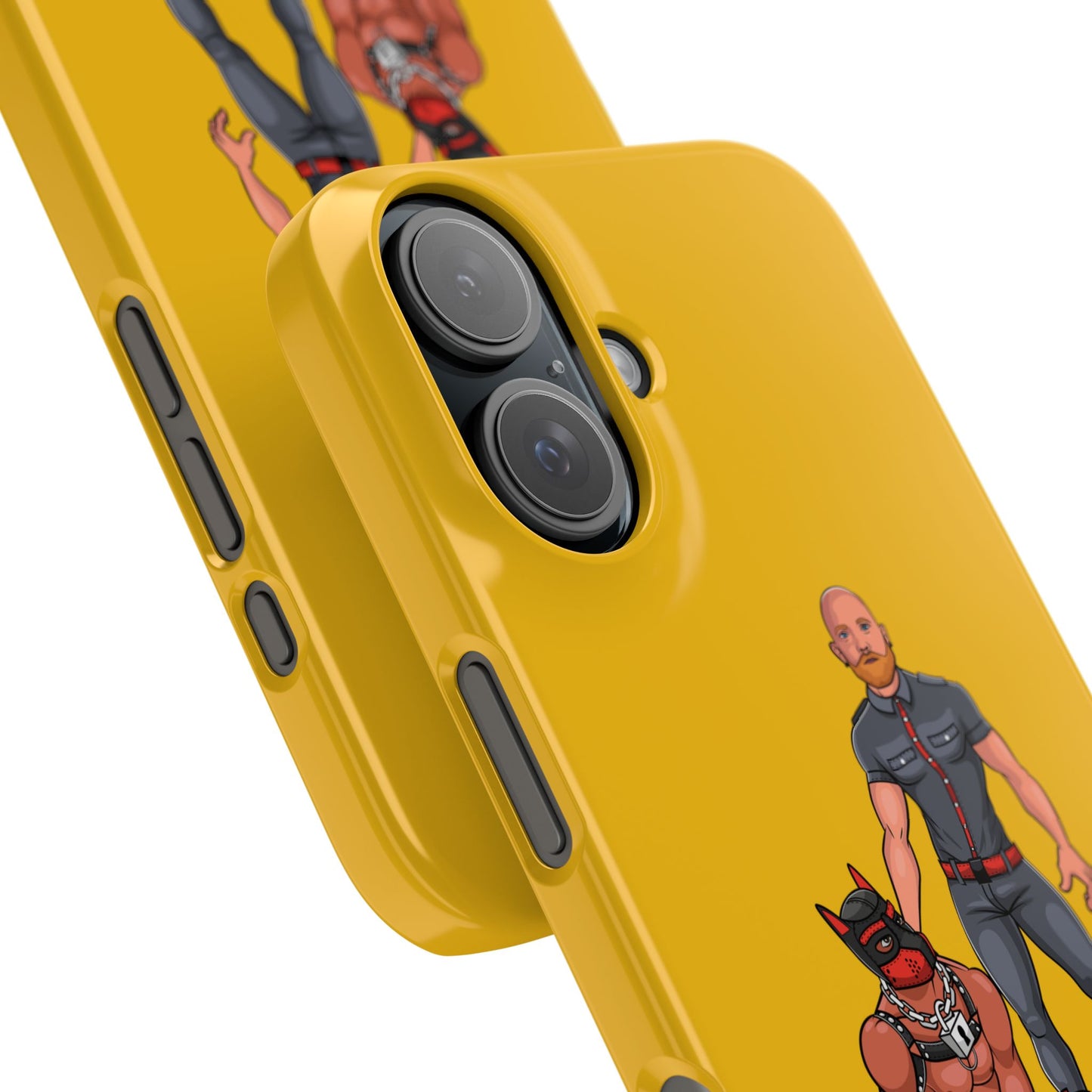 Dad & Pup Slim iPhone Cases - Yellow