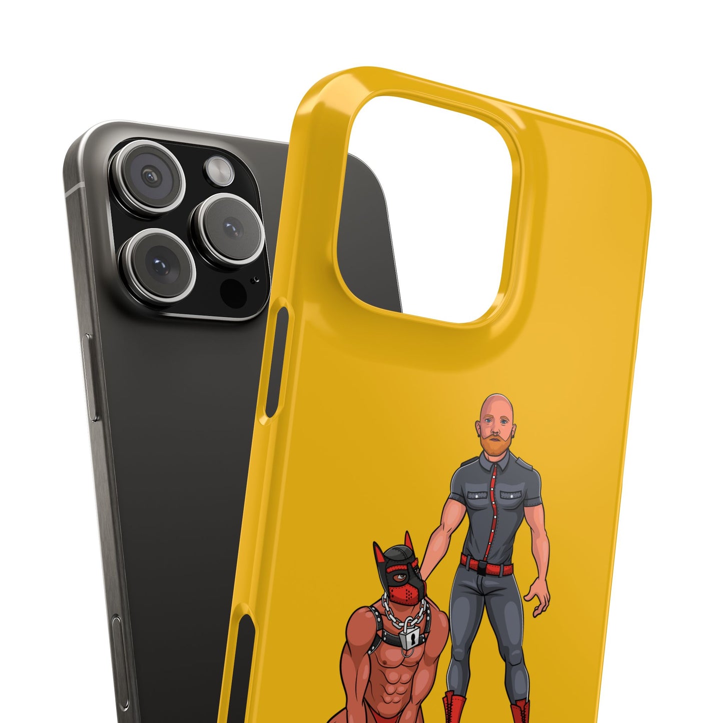 Dad & Pup Slim iPhone Cases - Yellow