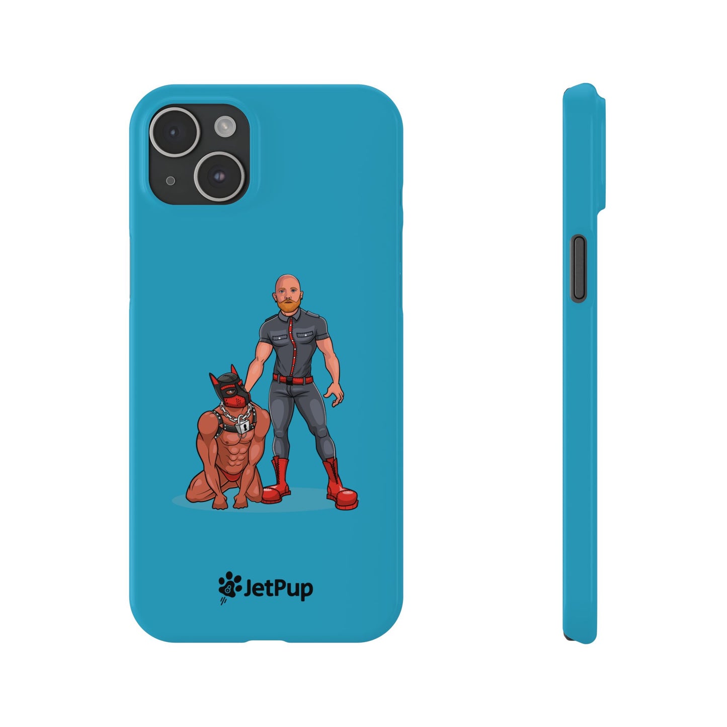 Dad & Pup Slim iPhone Cases - Turquoise