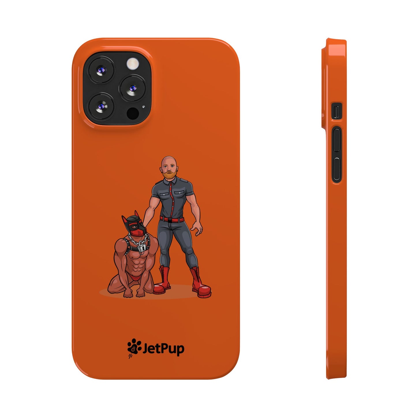 Dad & Pup Slim iPhone Cases - Orange