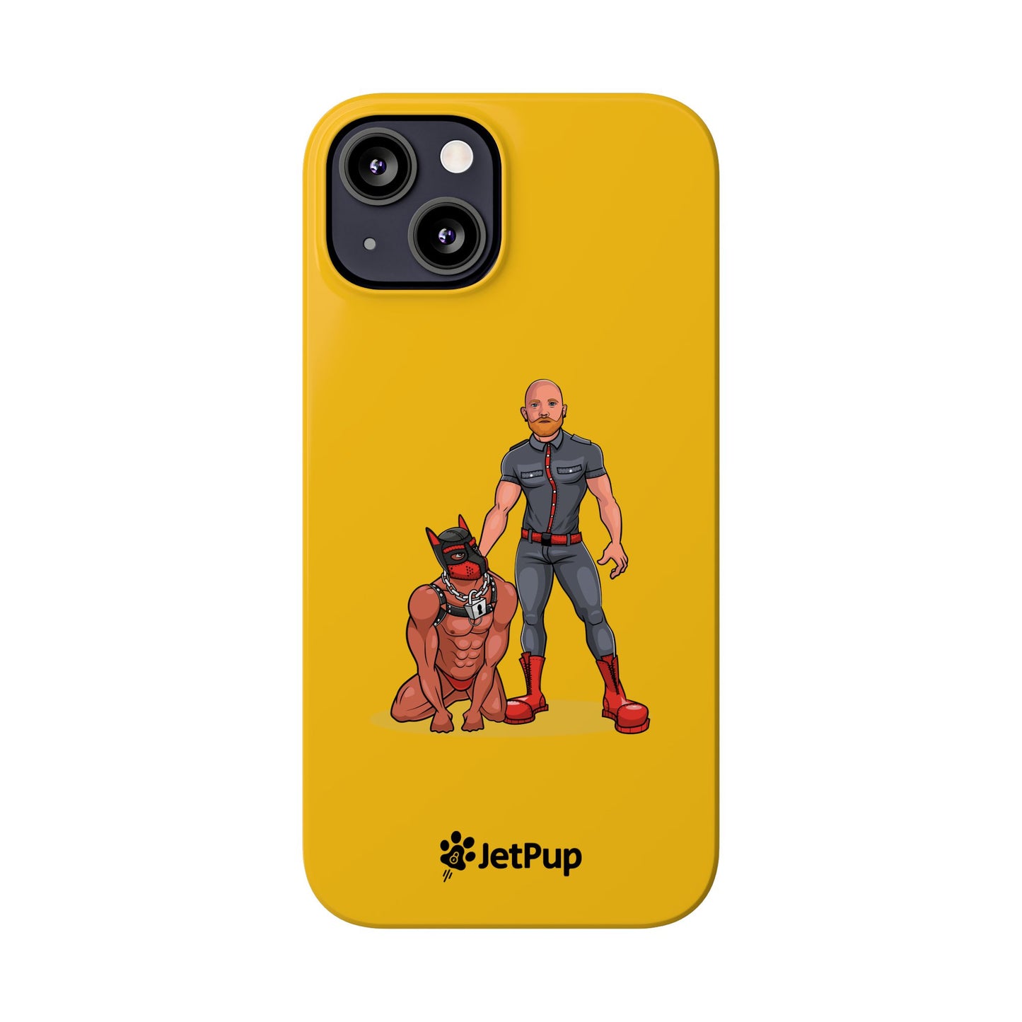Dad & Pup Slim iPhone Cases - Yellow