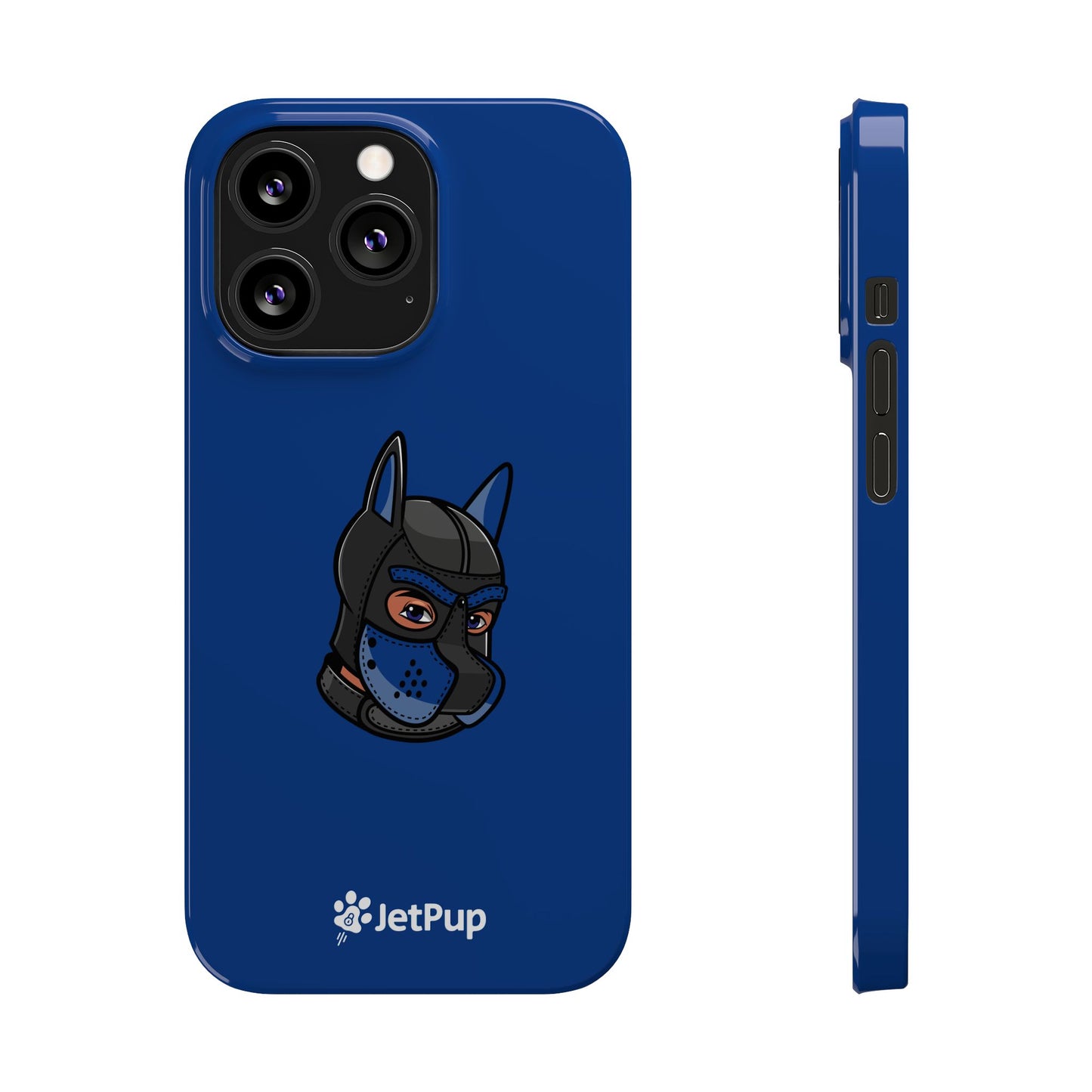 Pup Hood Slim iPhone Cases - Blue