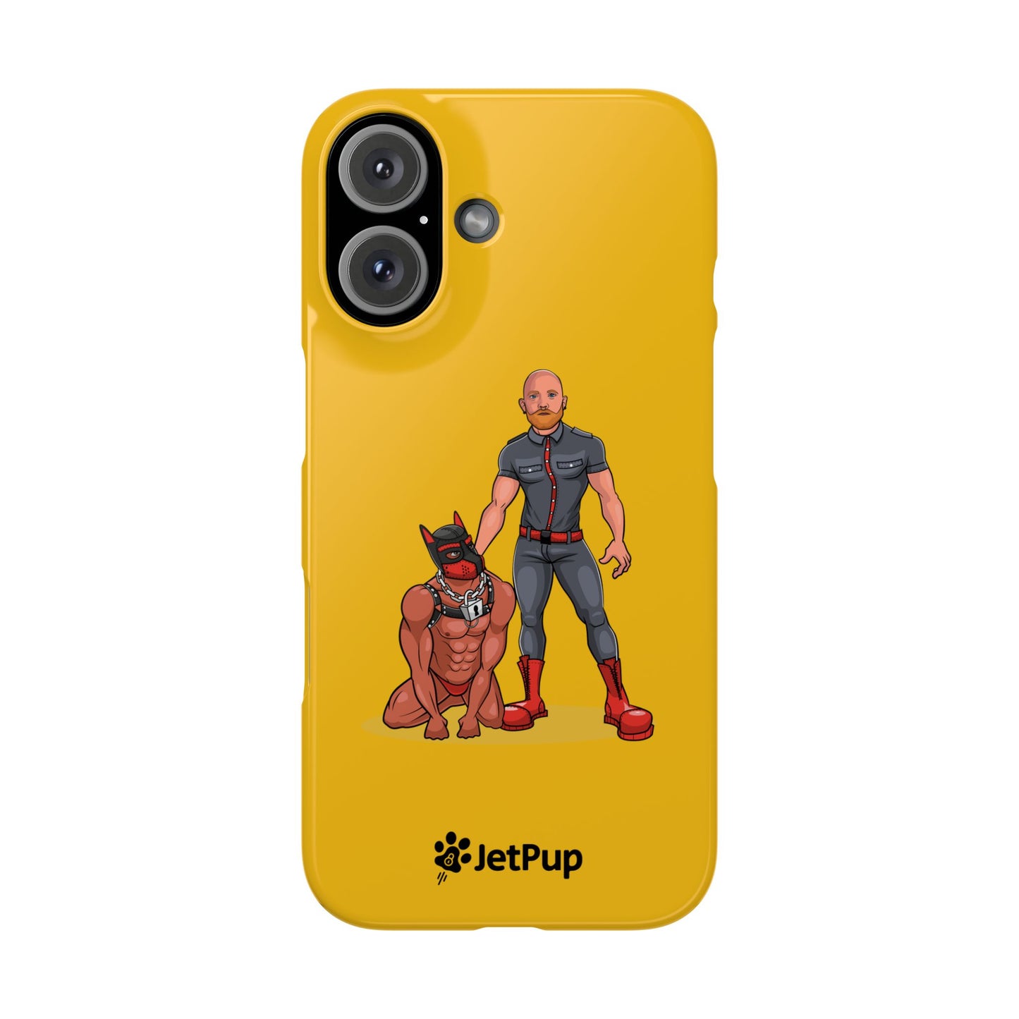 Dad & Pup Slim iPhone Cases - Yellow
