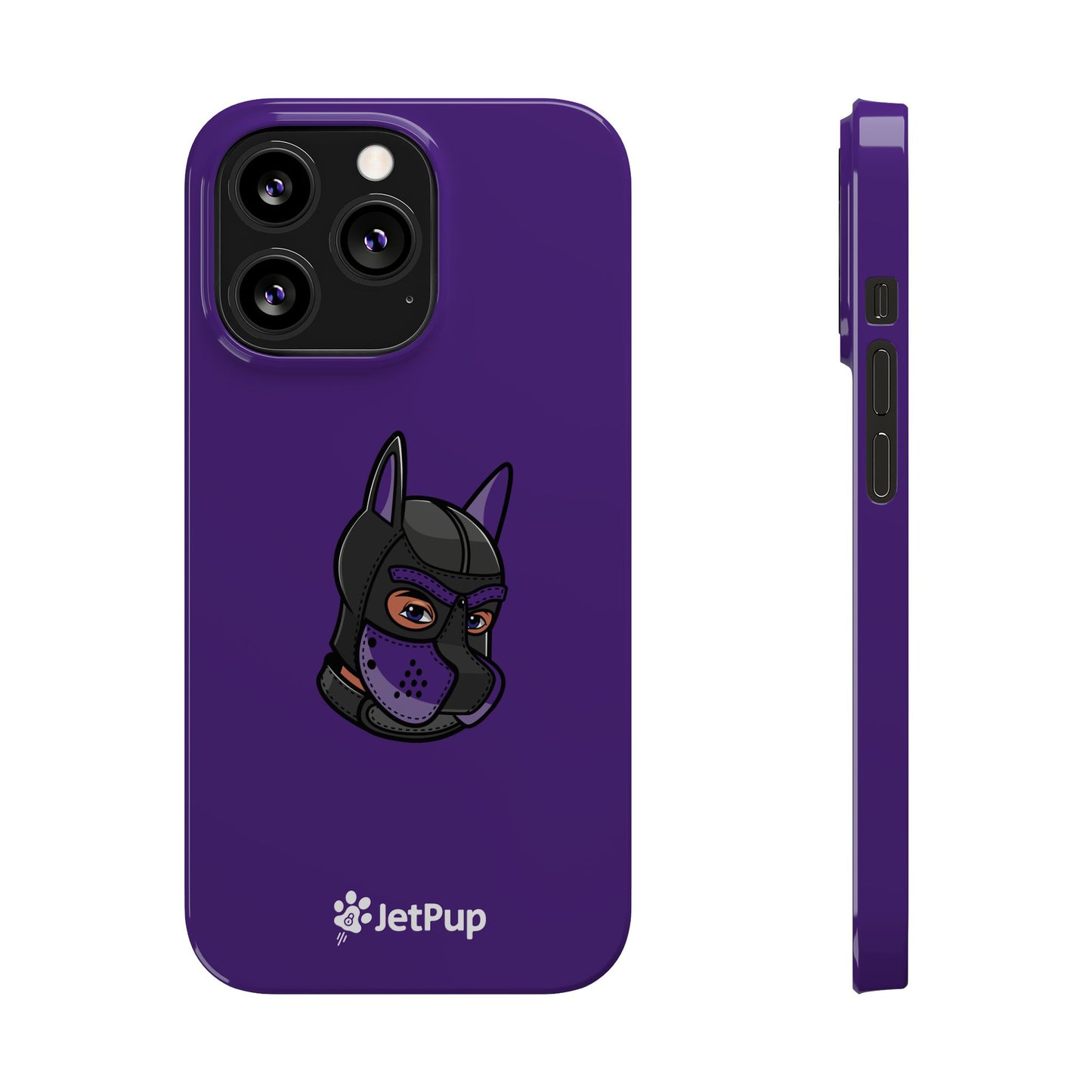 Pup Hood Slim iPhone Cases - Purple
